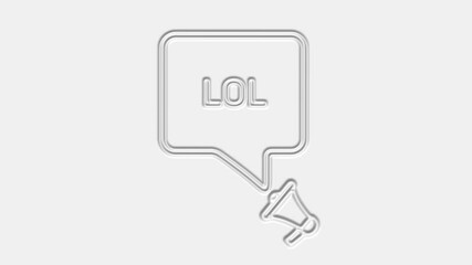 Leinwandbilder - Lol. Megaphone with lol text speech bubble banner. Loudspeaker. 4K video motion graphic
