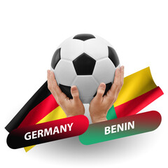 Soccer football competition match, national teams germany vs benin