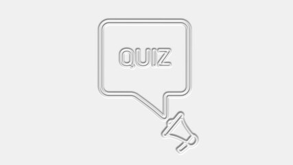 Leinwandbilder - Quiz. Megaphone with quiz text speech bubble banner. Loudspeaker. 4K video motion graphic