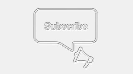 Aufkleber - Subscribe text. Megaphone with text subscribe speech bubble banner. Loudspeaker. 4K video motion graphic