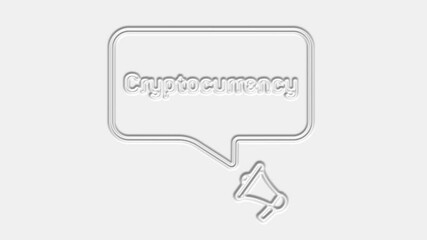Aufkleber - Cryptocurrency text. Megaphone with text cryptocurrency speech bubble banner. Loudspeaker. 4K video motion graphic