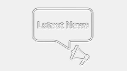 Aufkleber - Latest news text. Megaphone with text latest news speech bubble banner. Loudspeaker. 4K video motion graphic