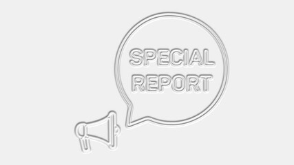Aufkleber - Special report text. Megaphone with text special report speech bubble banner. Loudspeaker. 4K video motion graphic