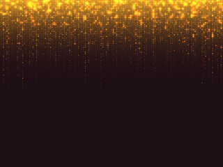 Wall Mural - Gold glitter dust. Abstract falling golden lights. Vector illustration