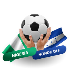 Soccer football competition match, national teams nigeria vs honduras