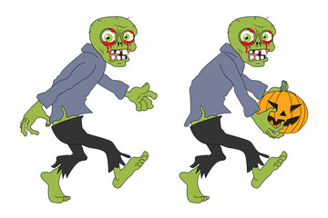 cute zombie cartoon illustration