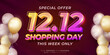12.12 Shopping day special offer banner with Typography Editable Text Effect