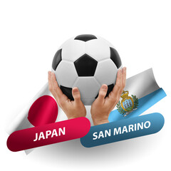 Soccer football competition match, national teams japan vs san marino