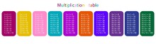 Multiplication Table. Colorful Elements. Study Sign. Classroom Art. Mathematical Symbol. Vector Illustration. Stock Image.