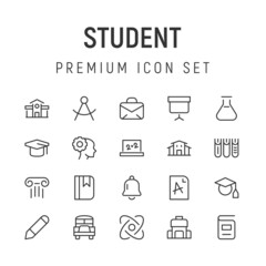 Sticker - Premium pack of student line icons.