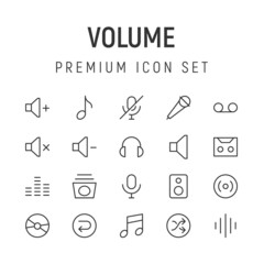 Sticker - Line stroke set of volume icons.