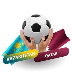 Soccer football competition match, national teams kazakhstan vs qatar