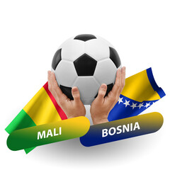 Soccer football competition match, national teams mali vs bosnia