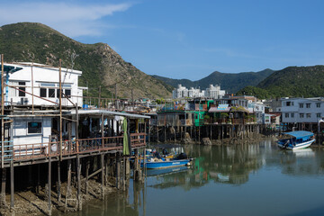 Canvas Print - Traditional fishing village in Hong Kong