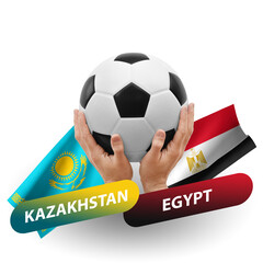 Soccer football competition match, national teams kazakhstan vs egypt