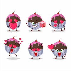 Canvas Print - Brigadeiro chocolate candy cartoon character with love cute emoticon