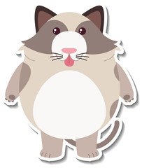 Sticker - Chubby cat animal cartoon sticker