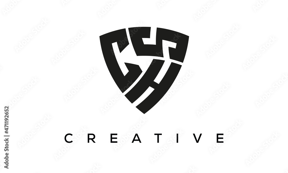 CHS letters logo, security Shield logo vector Stock Vector | Adobe Stock
