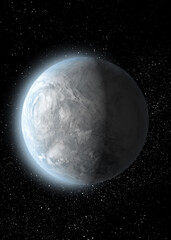 Wall Mural - vertical wallpaper of planet in space. outer dark space wallpaper. surface of planet . sphere. view 