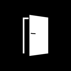 Sticker -  Open door icon isolated on dark background