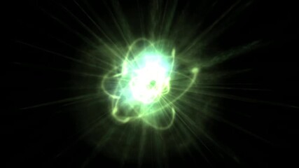 Wall Mural - Bright green super nova exploding light