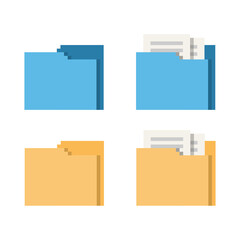 Wall Mural - Set of computer folders. Icon with a folder for secure storage of documents and files.