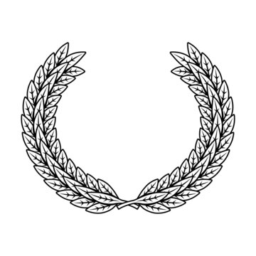 Illustration of laurel wreath. Design element for logo, label, sign, emblem. Vector illustration