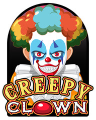 Poster - Scary clown with creepy clown logo