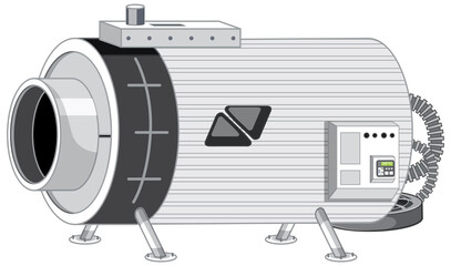 Wall Mural - Part of space station isolated