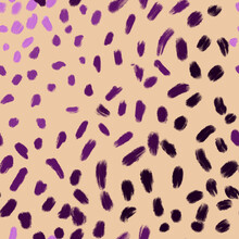 Pattern Of Colorful Brush Strokes. Dabs Of Paint In Three Shades Of Purple. Nude Background. Painting Technique. Oil Effect.