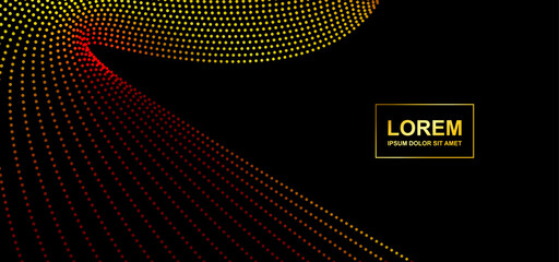 abstract black background with golden dots. vector illustration