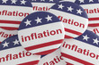 © cbies - Pile of Inflation Buttons With US Flag, 3d illustration
