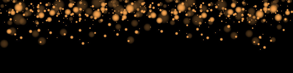 Canvas Print - blur effect on a black background. vector background with golden bokeh dust, blur effect. vector ill