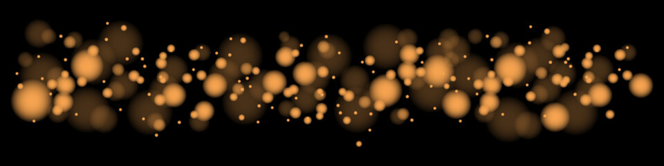 Canvas Print - blur effect on a black background. vector background with golden bokeh dust, blur effect. vector ill