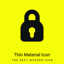 Black Locked Minimal Bright Yellow Material Icon