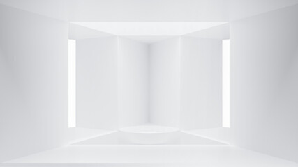 Wall Mural - abstract futuristic empty floor and room sci-fi corridor with light for showcase,room,interior,displ