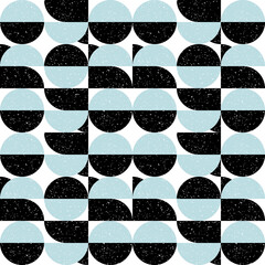 Aufkleber - Geometric vector pattern with circles and semicircles. Modern abstract background with simple shapes and  texture.
