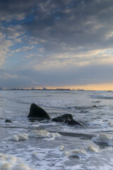 Wall Mural - moody seascape along the Dutch coast