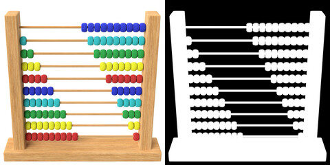 3D rendering illustration of a abacus toy