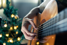Playing Classical Guitar In Christmas Day