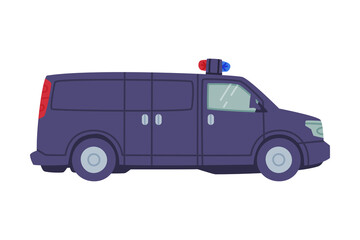 Sticker - Truck with Siren as SWAT Vehicle or Rescue Vehicle and Police Tactical Unit Vector Illustration