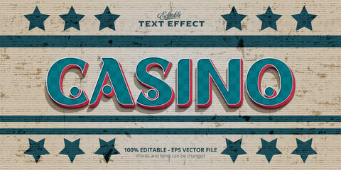 Wall Mural - Editable Wanted lettering on weathered background, Casino text