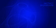 © Alexander - Abstract sound waves of many lines isolated on dark blue backround. Creative vector line backdrop.