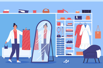 Canvas Print - Wardrobe Flat Illustration