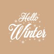 Hello Winter. Template. Lettering Quote Logo. Calligraphic Design For Invitation, Greeting Card, T-shirt, 