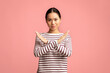 © Prostock-studio - Refusal. Young Asian Woman Showing Stop Gesture With Crossed Hands