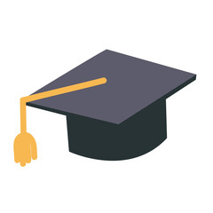 Sticker - graduation hat flat icon