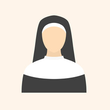 Catholic Nun Icon- Vector Illustration