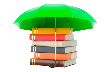 Wall Mural - books under umbrella, 3d rendering