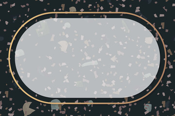 Wall Mural - terrazzo gold frame vector with design space